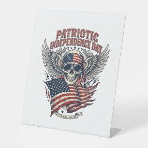 Patriotischer Bandana Rocker Old Glory Musik Rock  Sockelschild