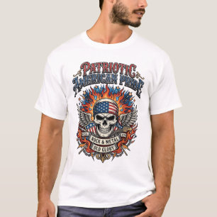 Patriotischer Bandana Rocker Old Glory Musik Rock  T-Shirt