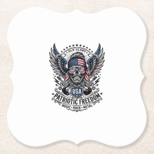 Patriotischer Bandana Rocker Old Glory Musik Rock  Untersetzer