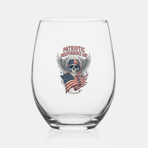 Patriotischer Bandana Rocker Old Glory Musik Rock  Weinglas Ohne Stiel