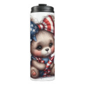 Patriotischer Bär Thermosbecher (Vorderseite)