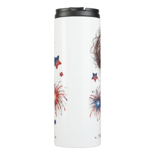 Patriotischer Bär Thermosbecher (Rückseite)