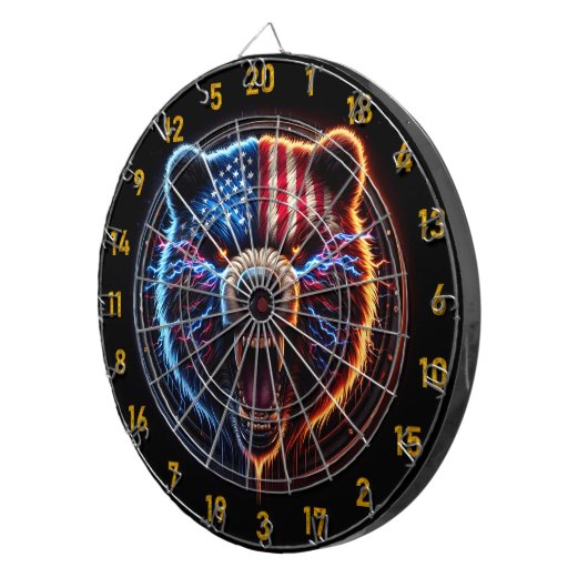 Patriotischer Bärenbär Power schlägt Vorstand Dartscheibe (Vorderseite rechts)