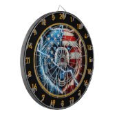 Patriotischer Bärenblitz entzündet das Board Dartscheibe (Vorderseite Links)