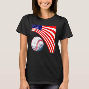 Patriotischer Baseball 4. Juli Herren USA Amerikan T-Shirt