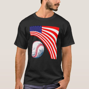 Patriotischer Baseball 4. Juli Herren USA Amerikan T-Shirt