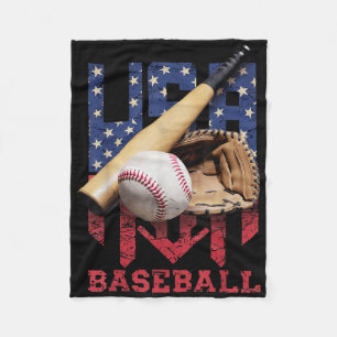 Patriotischer Baseball 4. Juli Männer USA Amerikan Fleecedecke
