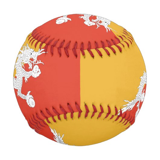Patriotischer Baseball mit Bhutan-Flagge (Rückseite)