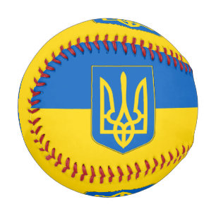 Patriotischer Baseball mit der Flagge der Ukraine