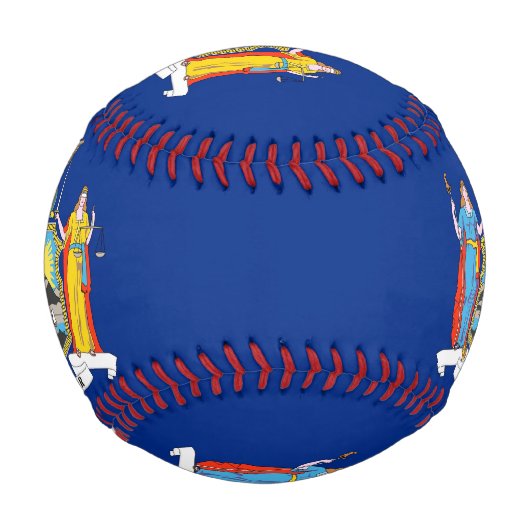 Patriotischer Baseball mit der Flagge New Yorks (Rückseite)