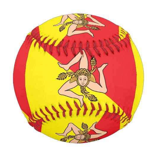 Patriotischer Baseball mit der Flagge Siziliens, I (Rückseite)