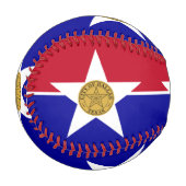 Patriotischer Baseball mit der Flagge von Dallas (Vorderseite Links)