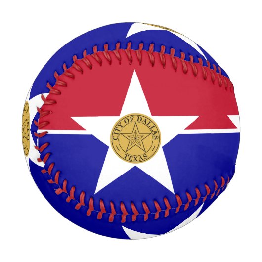 Patriotischer Baseball mit der Flagge von Dallas (Vorderseite Links)