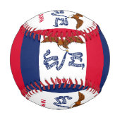Patriotischer Baseball mit der Flagge von Iowa, US (Vorderseite)