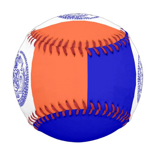 Patriotischer Baseball mit der Flagge von New York (Rückseite)