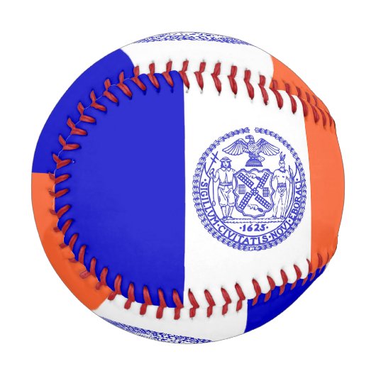 Patriotischer Baseball mit der Flagge von New York (Vorderseite Links)