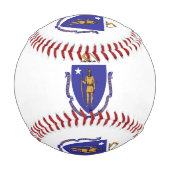 Patriotischer Baseball mit Fahne von Massachusetts (Rückseite)