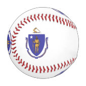 Patriotischer Baseball mit Fahne von Massachusetts (Vorderseite Links)