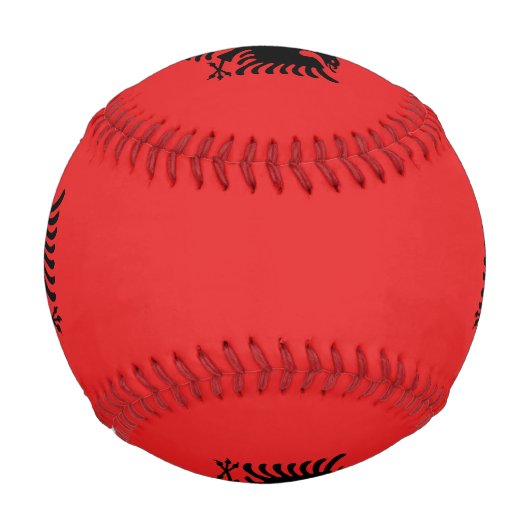 Patriotischer Baseball mit Flagge Albaniens (Rückseite)