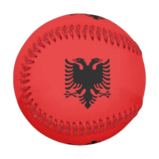 Patriotischer Baseball mit Flagge Albaniens (Vorderseite Links)