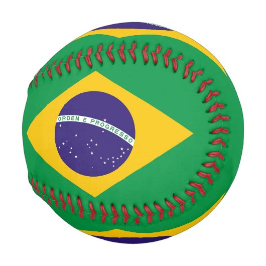 Patriotischer Baseball mit Flagge Brasiliens (Vorne Rechts)