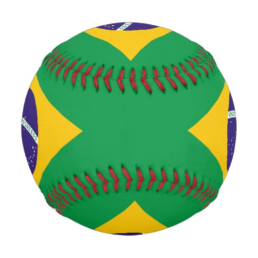 Patriotischer Baseball mit Flagge Brasiliens (Rückseite)