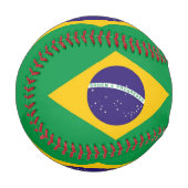 Patriotischer Baseball mit Flagge Brasiliens (Vorderseite Links)