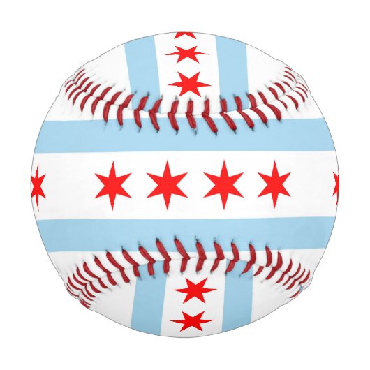 Patriotischer Baseball mit Flagge Chicagos, USA (Vorderseite)