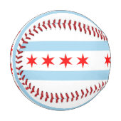 Patriotischer Baseball mit Flagge Chicagos, USA (Vorderseite Links)