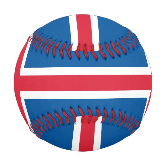 Patriotischer Baseball mit Flagge Islands (Rückseite)