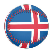 Patriotischer Baseball mit Flagge Islands (Vorderseite Links)