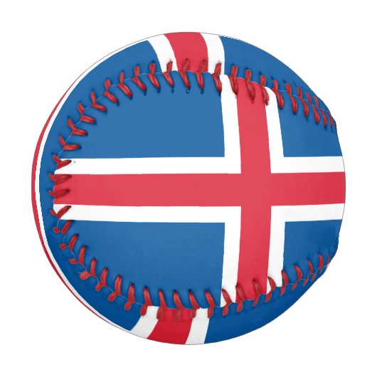 Patriotischer Baseball mit Flagge Islands (Vorderseite Links)