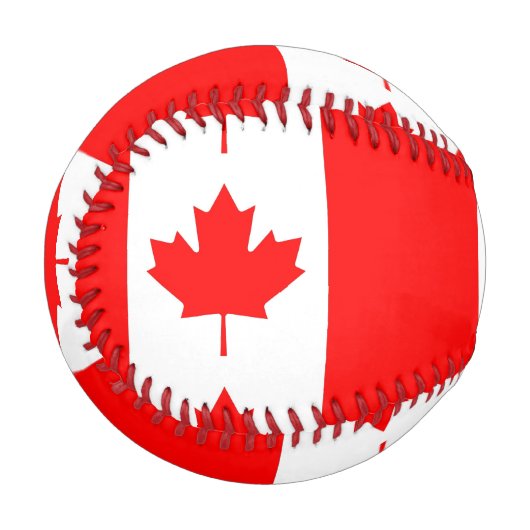Patriotischer Baseball mit Flagge Kanadas (Vorderseite Links)