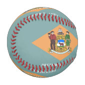Patriotischer Baseball mit Flagge von Delaware, US (Vorderseite Links)