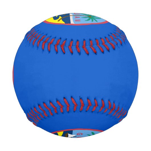 Patriotischer Baseball mit Flagge von Guam, USA (Rückseite)