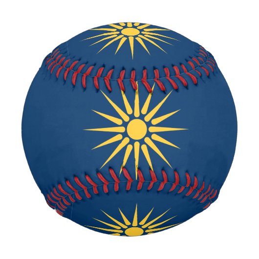 Patriotischer Baseball mit Flagge von Makedonien, (Vorderseite)