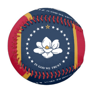 Patriotischer Baseball mit Flagge von Mississippi,