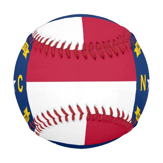 Patriotischer Baseball mit Flagge von North Caroli (Rückseite)