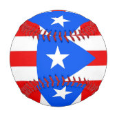 Patriotischer Baseball mit Flagge von Puerto Rico (Vorderseite)