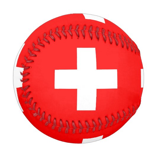 Patriotischer Baseball mit Schweizer Flagge (Vorderseite Links)