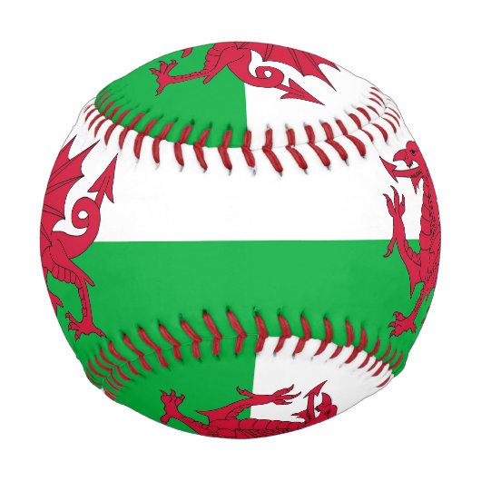 Patriotischer Baseball mit Wales-Flagge (Vorderseite)