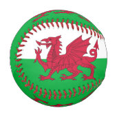 Patriotischer Baseball mit Wales-Flagge (Vorderseite Links)
