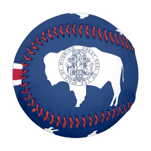 Patriotischer Baseballball mit Flagge von Wyoming, Baseball (Vorderseite Links)
