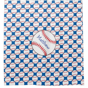 Patriotischer Baseballvorhang, rot, weiß, blau Duschvorhang