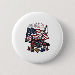 Patriotischer Bau USA Vintage Button