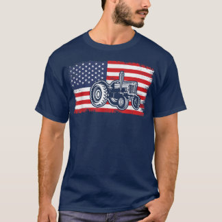 Patriotischer Bauer USA Flag Tracto T-Shirt