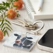 Patriotischer Bauernhof - Kuh Schlüsselanhänger (Vorderseite rechts)