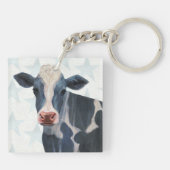 Patriotischer Bauernhof - Kuh Schlüsselanhänger (Rückseite)