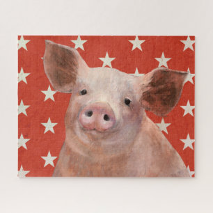 Patriotischer Bauernhof - Schwein Puzzle