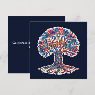 Patriotischer Baum zum 250. Jubiläum Amerikas Feiertagskarte